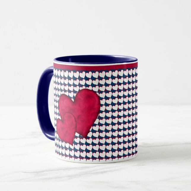 Taza Mug de corazón rojo y blanco (Anverso izquierdo)