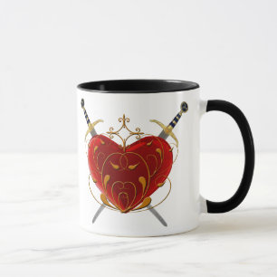 Taza Mug De Corazón Y Dagas