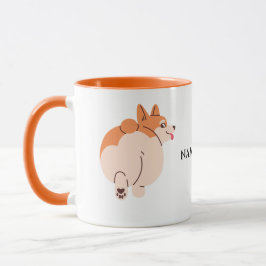 Taza Mug de Corgi de corte con nombre editable