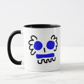 Taza Mug de cráneo azul no asustado
