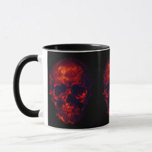 Taza Mug de cráneo gótico rojo