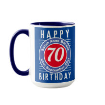 Mug de cumpleaños con edad, nombre y fecha