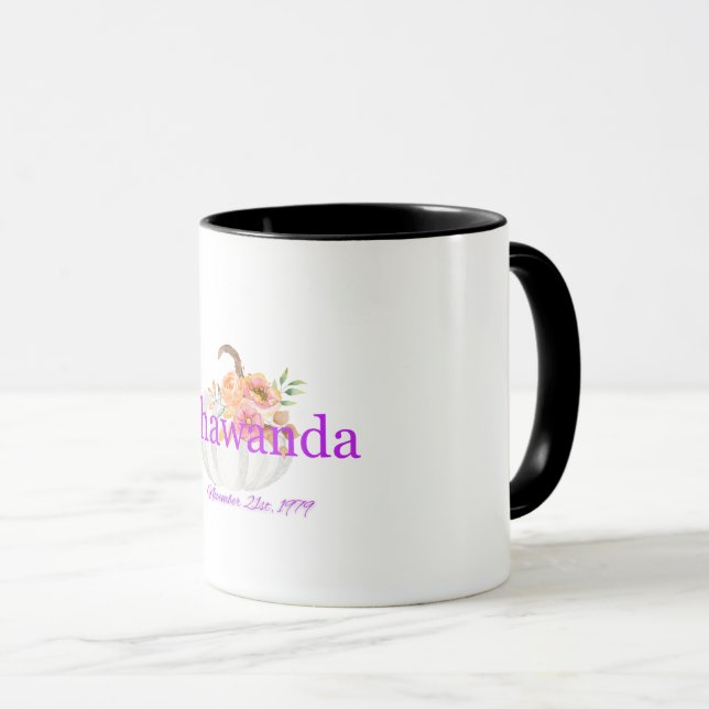 Taza Mug de cumpleaños personalizado (de dos tonos) (Anverso derecho)