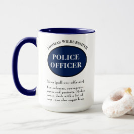 Taza Mug de definición de oficial de policía personaliz