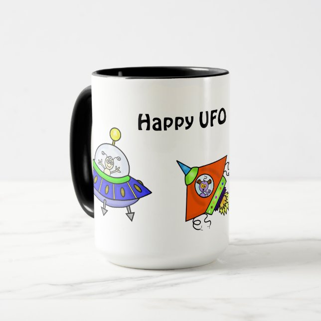 Taza Mug de Día de OVNI de Personalizado (Anverso izquierdo)