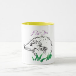 Taza Mug. de dibujos de edgehog