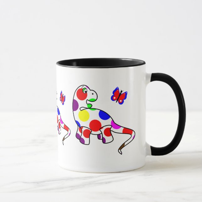 Taza Mug de dinosaurio de dot de polka (Derecha)