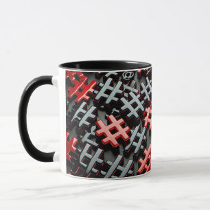 Taza Mug de diseño abstracto rojo y negro