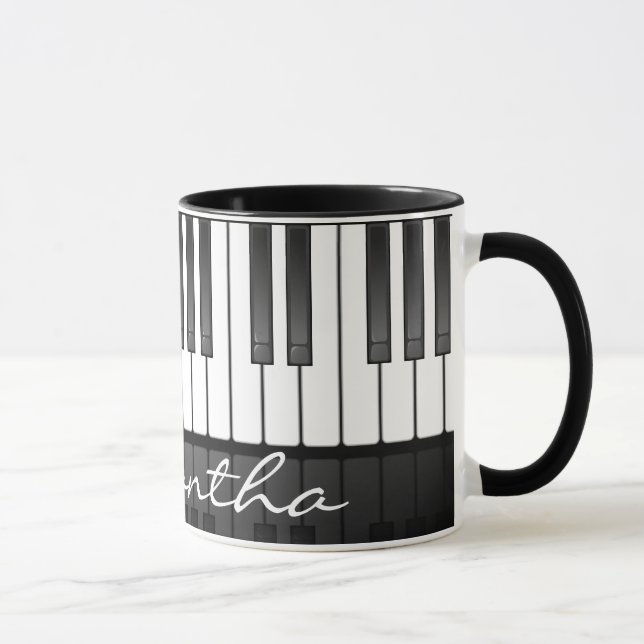 Taza Mug de diseño de teclado de piano (Derecha)