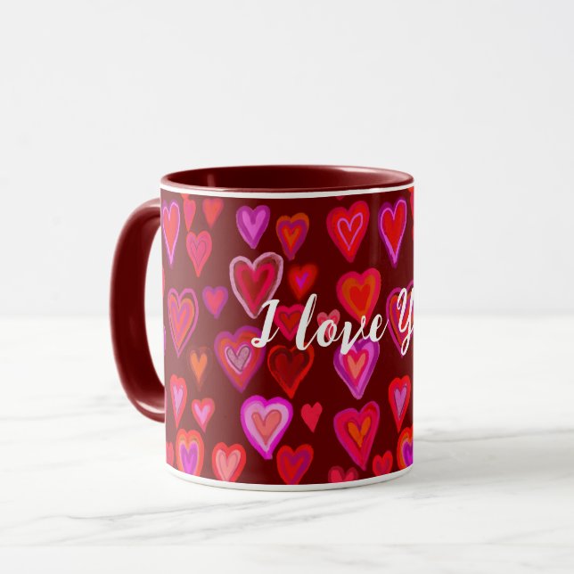 Taza Mug de diseño rojo abundante (Anverso izquierdo)