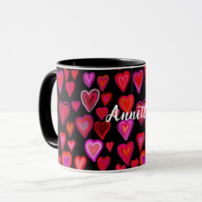 Taza Mug de diseño rojo abundante (Anverso izquierdo)