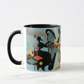 Taza Mug de diseño vintage de estilo Art Deco contempor