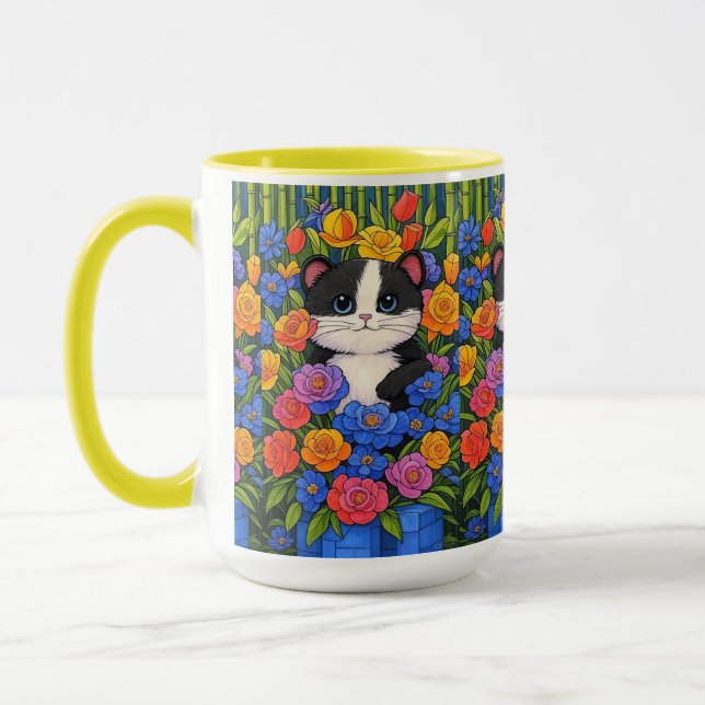 Taza Mug De Dos Tonos, Cups Florales (Izquierda)