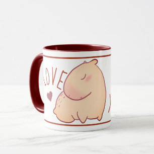 Taza Mug de dos tonos de chivo blanco rojo de capibara