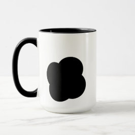 Taza Mug de dos tonos de floral blanca y negra