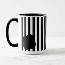 Taza Mug de dos tonos de franja blanca y negra