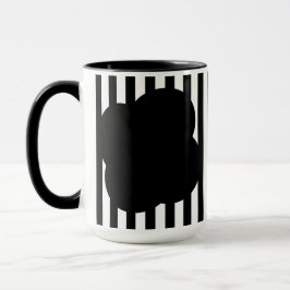 Taza Mug de dos tonos de franja blanca y negra