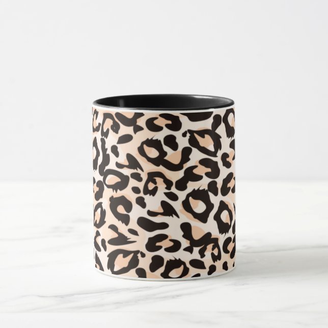 Taza Mug de embudo de impresión leopardo, 325 ml (Centro)