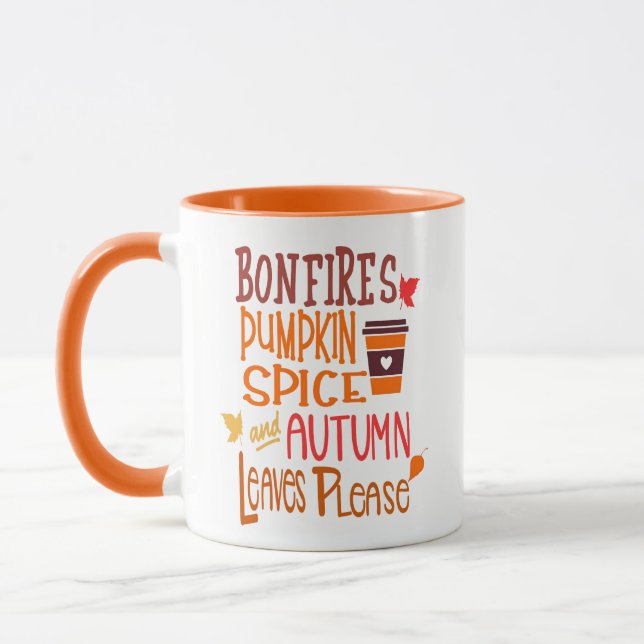Taza Mug de especias de calabaza de otoño (Izquierda)