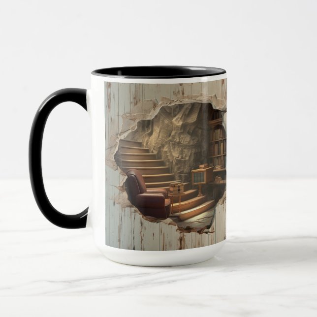 Taza Mug de estantería oculta con efecto 3D (Izquierda)
