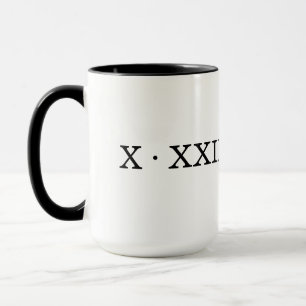 Taza Mug de fecha numérica romana