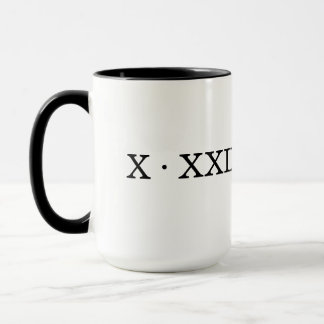 Taza Mug de fecha numérica romana