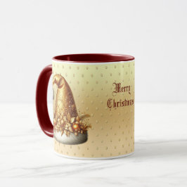 Taza Mug de feriado de Navidades Gold Santa Hat