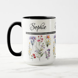Taza Mug de flores mixtas