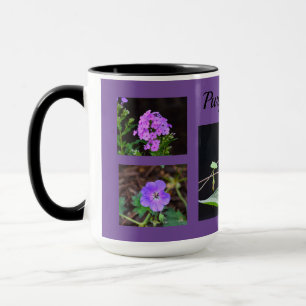 Taza Mug de flores moradas