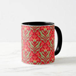 Taza Mug de flores rojas
