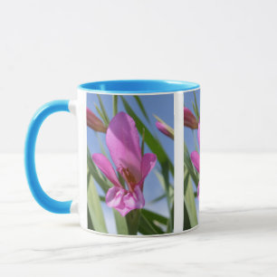 Taza Mug de flores rosadas