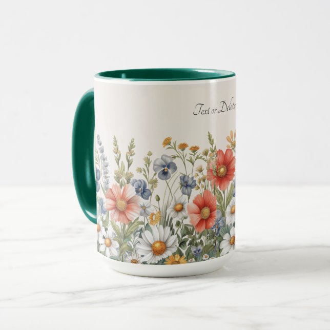 Taza Mug de flores silvestres coloridas (Anverso izquierdo)