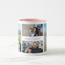 Mug de fotos de color EDITABLE de Iniciales de cor