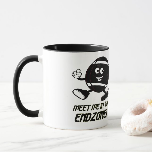 Taza Mug de fútbol blanco y negro Personalizado (Con donut)