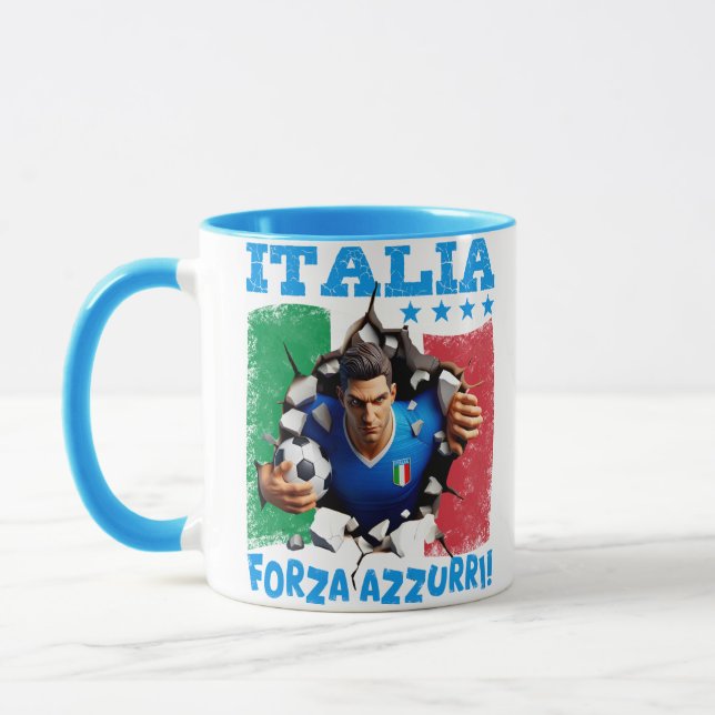 Taza Mug de fútbol Italia 3D Forza Azzurri (Izquierda)
