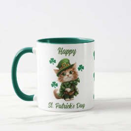 Taza Mug de gato de Leprechaun Cute - Feliz Día de San