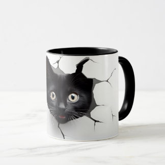 Taza Mug de gato negro 3D 10