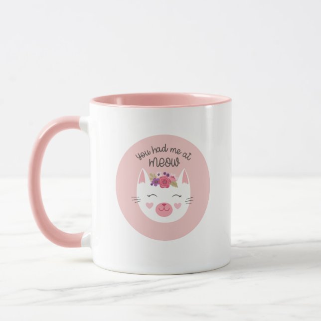 Taza Mug de gato personalizado de Día de San Valentín (Izquierda)