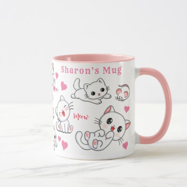 Taza Mug de gato y ratón personalizados (Derecha)