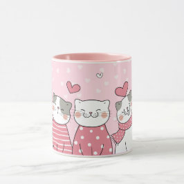 Taza Mug de gatos de San Valentín
