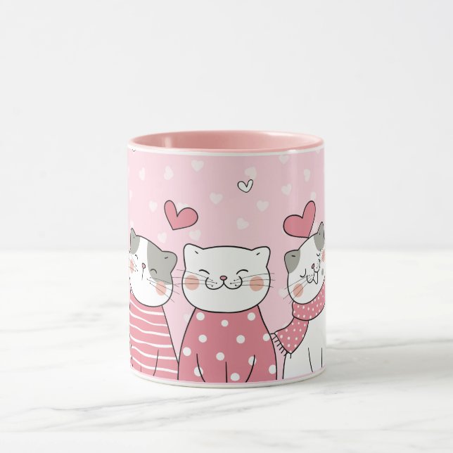 Taza Mug de gatos de San Valentín (Centro)