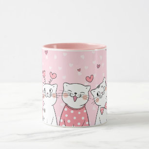 Taza Mug de gatos de San Valentín