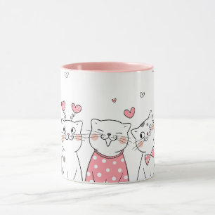 Taza Mug de gatos de San Valentín