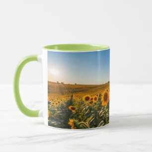 Taza Mug De Girasol Brillante - Alegre Artículo De Rega