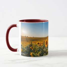 Taza Mug De Girasol Brillante - Alegre Artículo De Rega