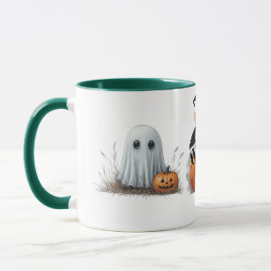 Taza Mug de Halloween de gato y fantasma "Meow-lloween"