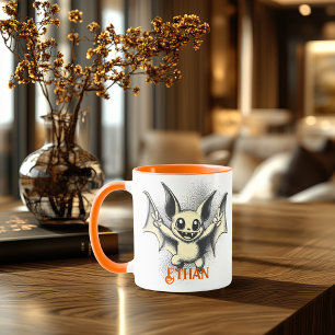 Taza Mug de Halloween de Retro Bat - Vibes divertidas y