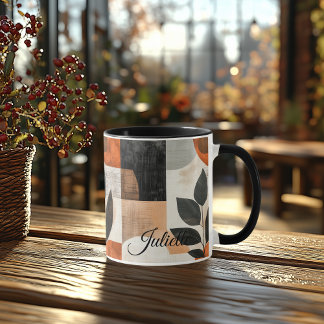 Taza Mug de hojas minimalistas - Tierra rusa personaliz