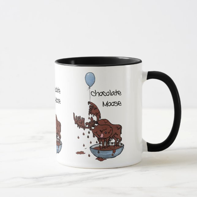 Taza Mug de jengibre blanco y negro divertido, alce de  (Derecha)