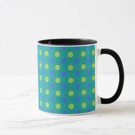 Taza Mug de jengibre negro y blanco, puntos de polka de